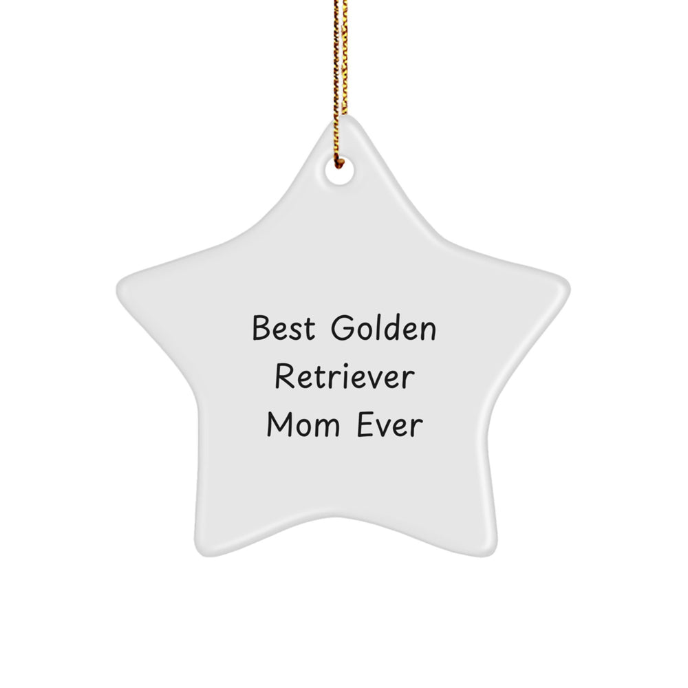 Funny Golden Retriever Dog Gifts for Mom - Star Ornament for Christmas from Mom to Golden Retriever Dog - Image 1