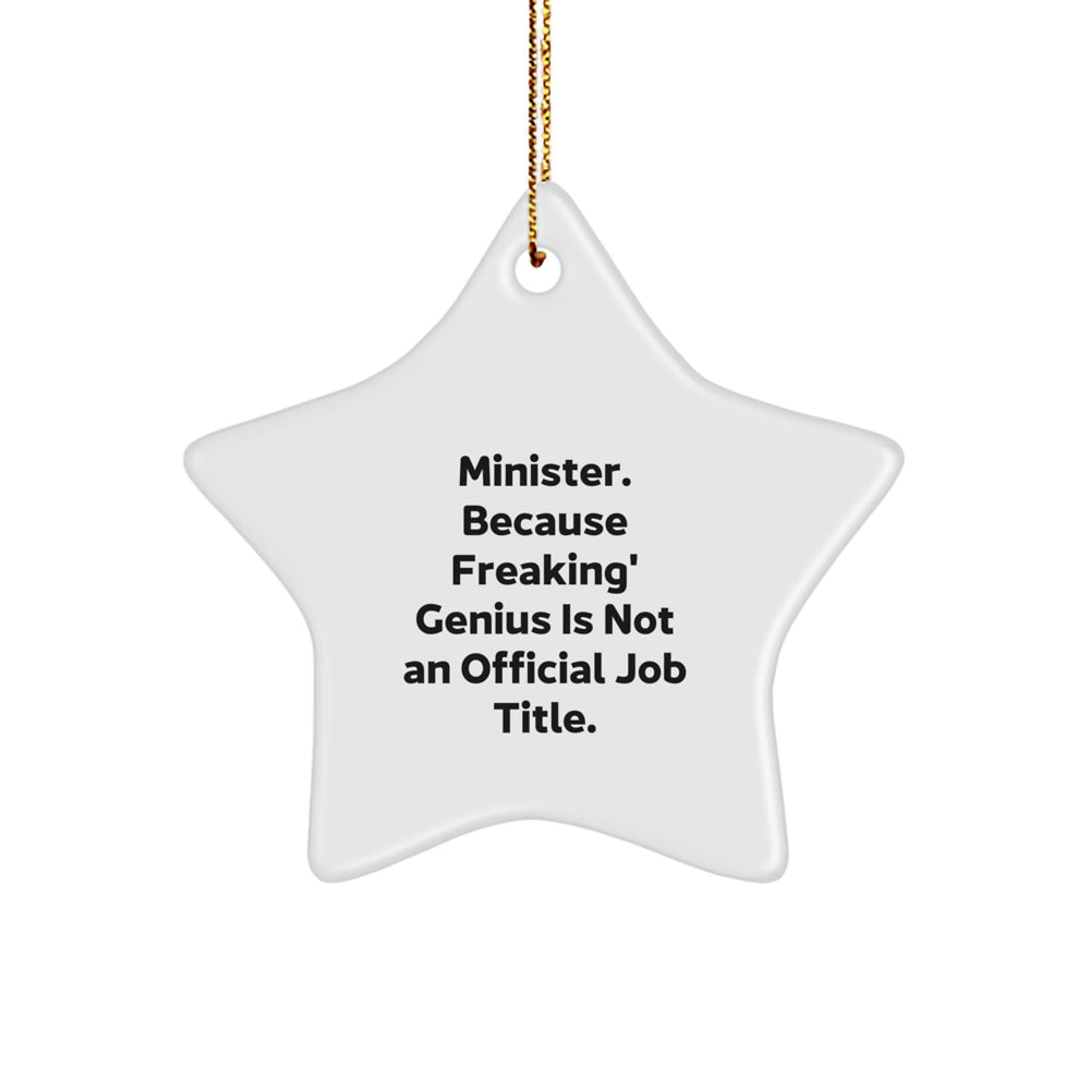 Funny Minister Gifts for Christmas Unique Star Ornaments Made with Love from Family to Minister - Image 1