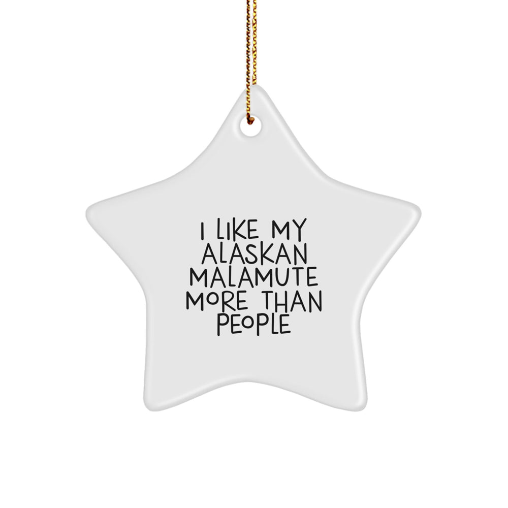 Alaskan Malamute Dog Lovers Star Ornament, Funny Quote Gifts from Men to Family during Christmas - Image 1