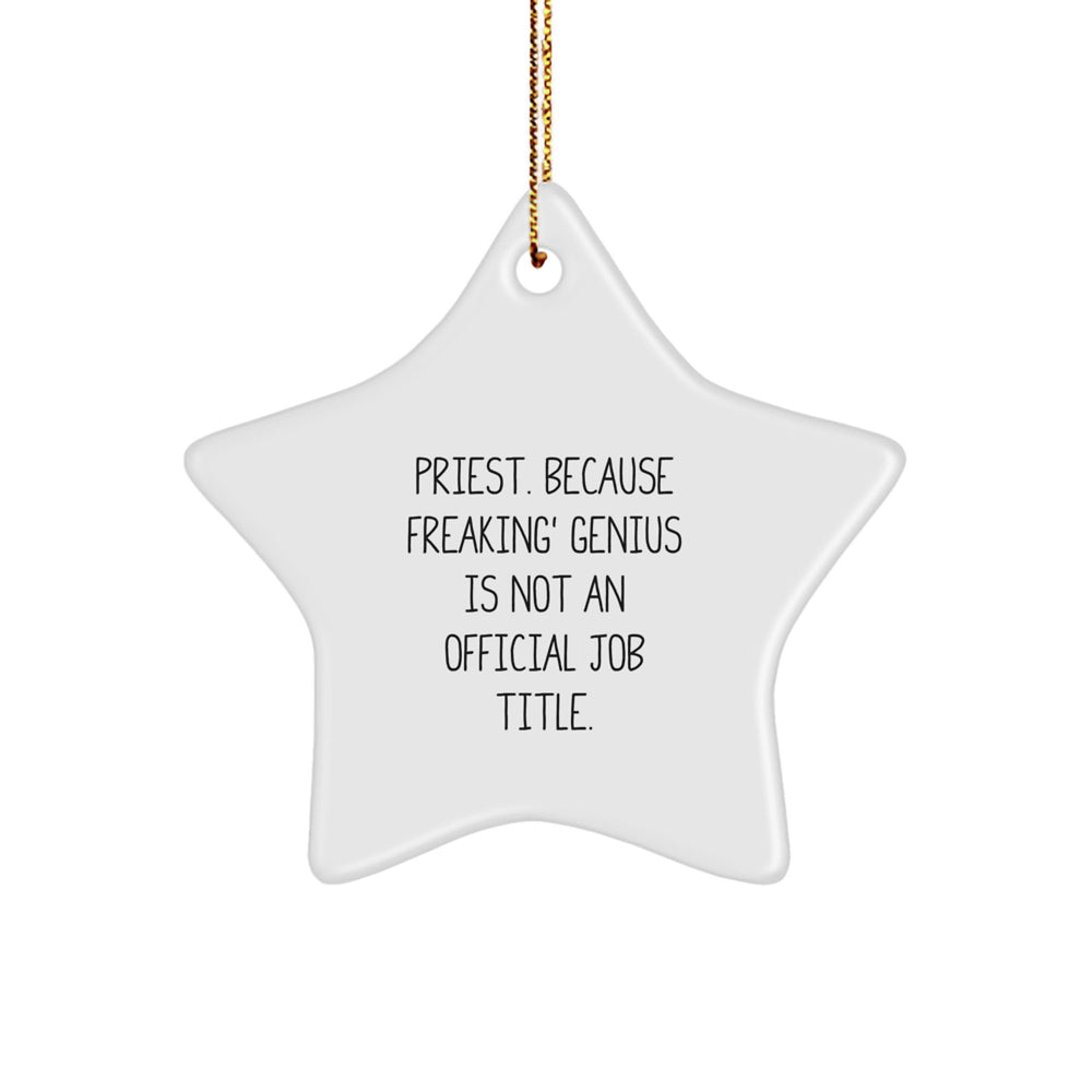 Funny Priest Gifts from Men - Star Ornament for Men, Gifts for Priest, Christmas Unique Gifts - Image 1