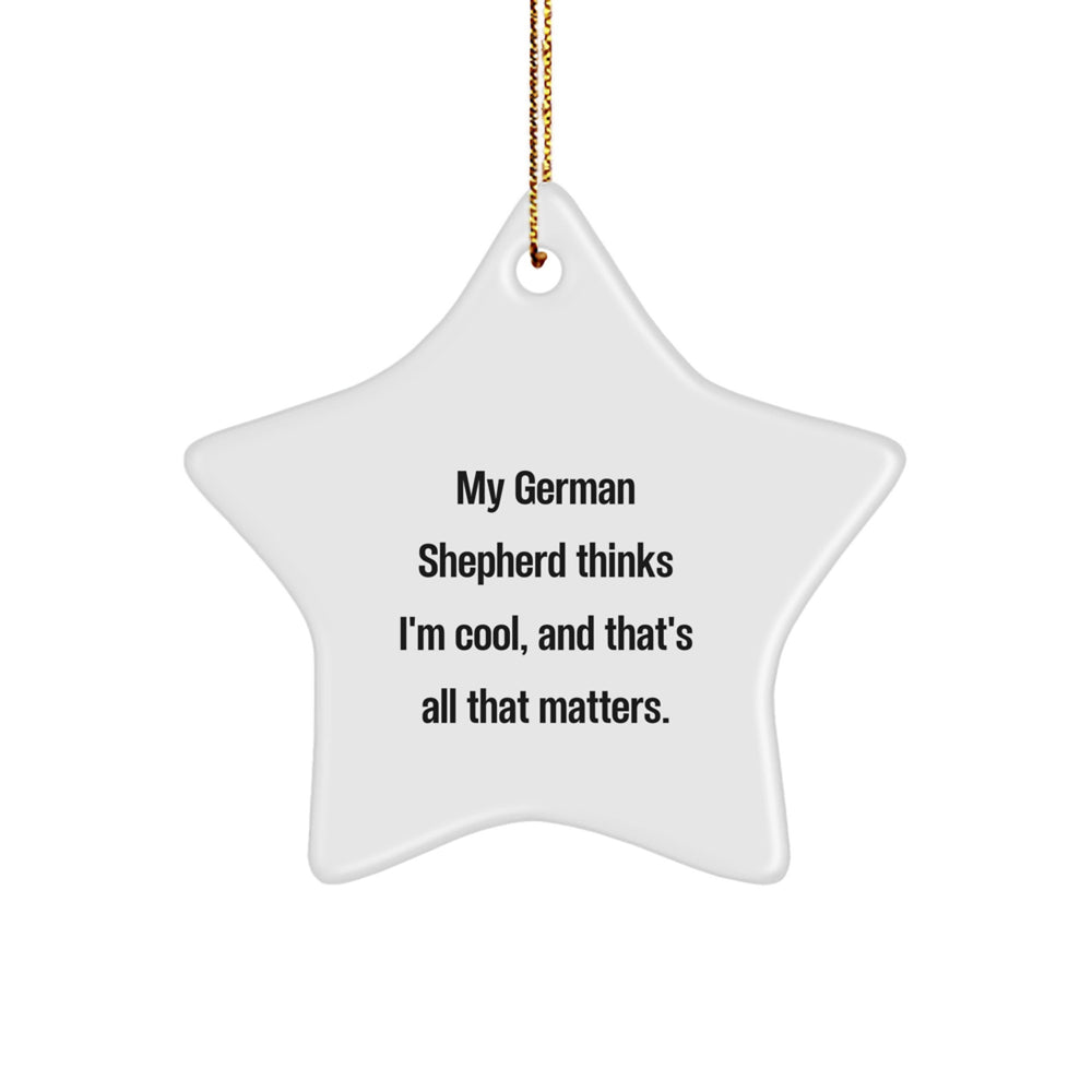Funny German Shepherd Dog Gifts from Friends for Christmas Unique Star Ornament - Image 1