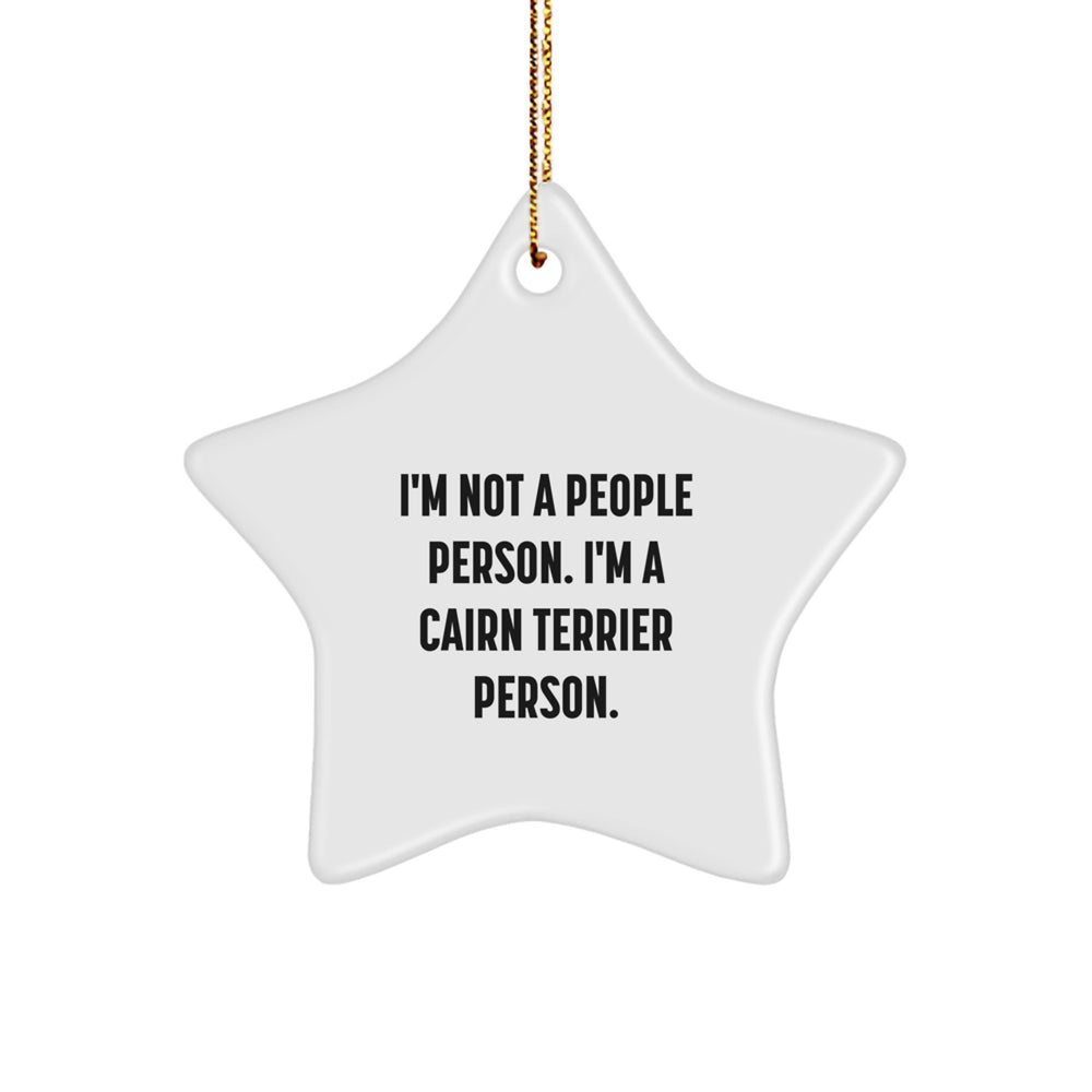Cairn Terrier Dog Gifts for Men - 'I'm Not A People Person. I'm A Cairn Terrier Person.' Star Ornament, Christmas Unique Gifts from Friends - Image 1