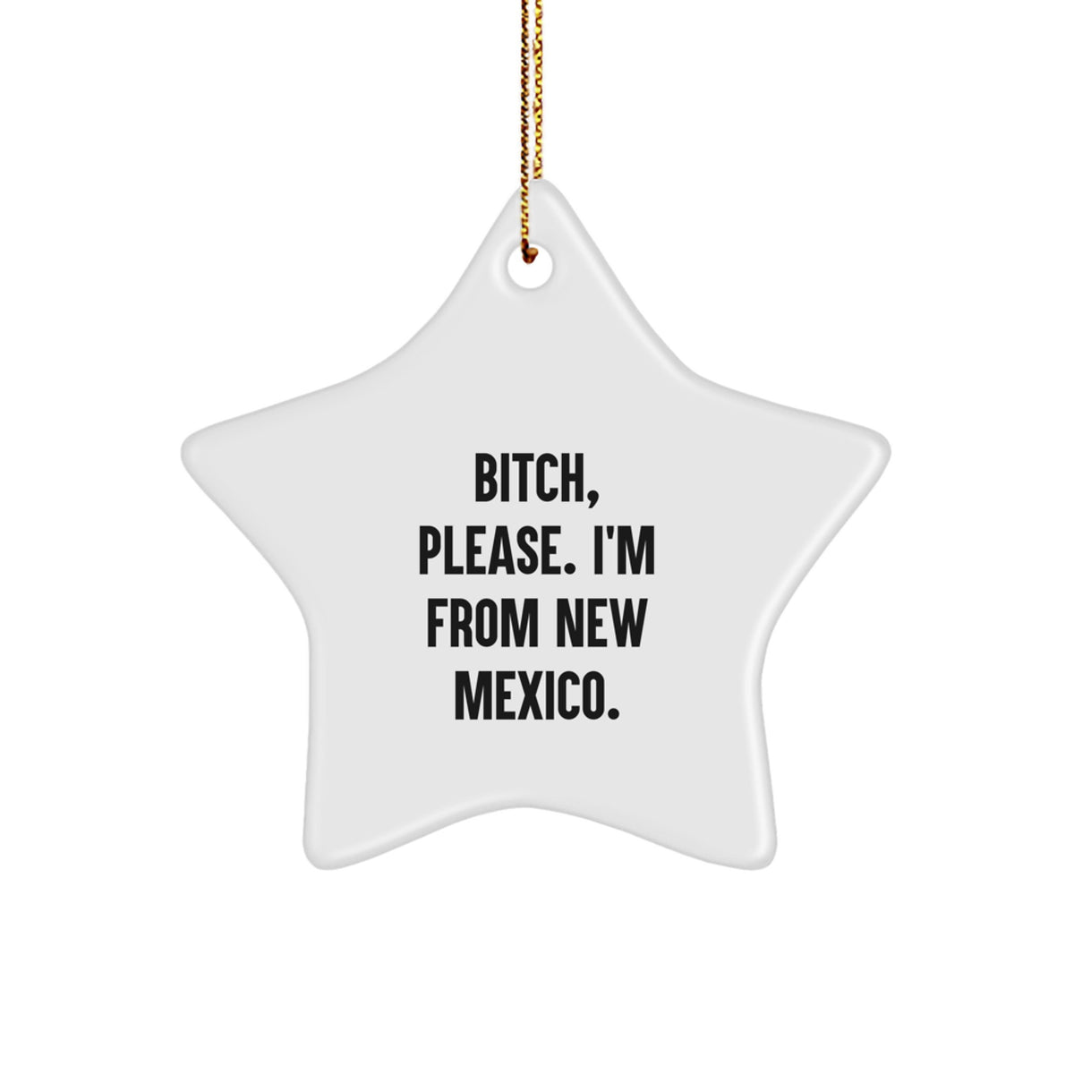 New Mexico Star Ornament, 'B-tch, Please. I'm From New Mexico.' Funny Quote, Gifts from Friends to Family, Unique Christmas Decor - Image 1