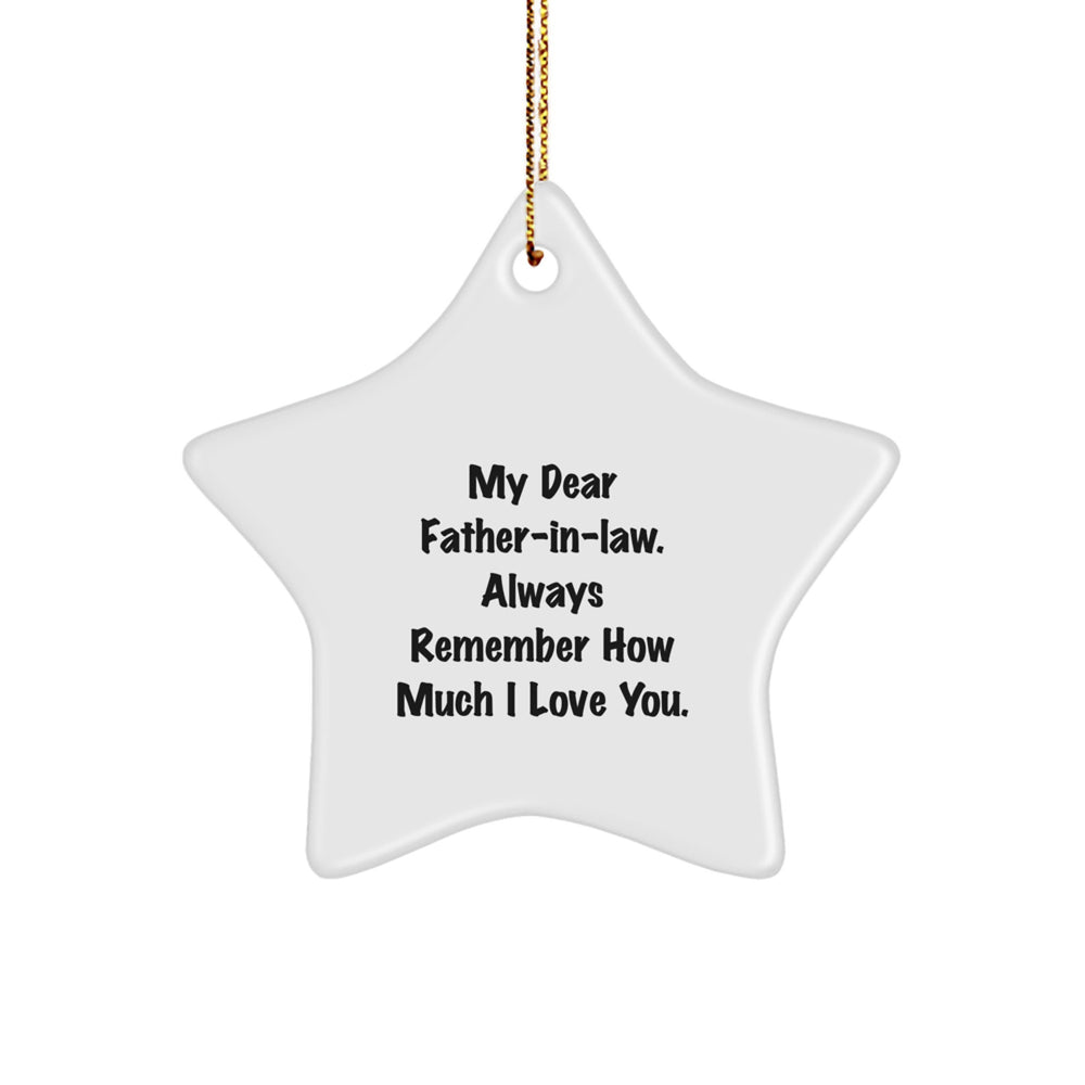 Funny Father-in-law Gifts for Christmas - 'My Dear Father-in-law' Star Ornament, Unique Gifts from Family to Father-in-law - Image 1
