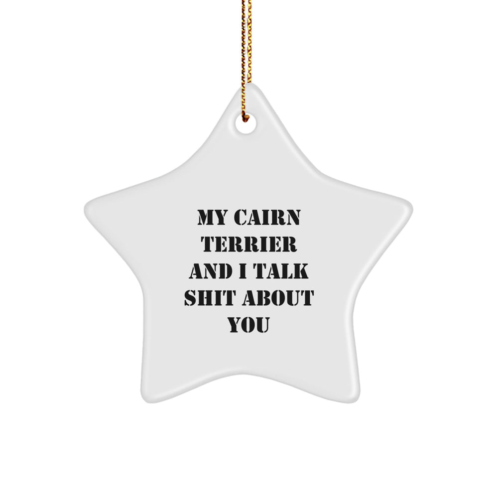 Cairn Terrier Dog Gifts for Friends, Funny Star Ornament Quotes, Christmas Decorations from Men, Women, Family - Image 1