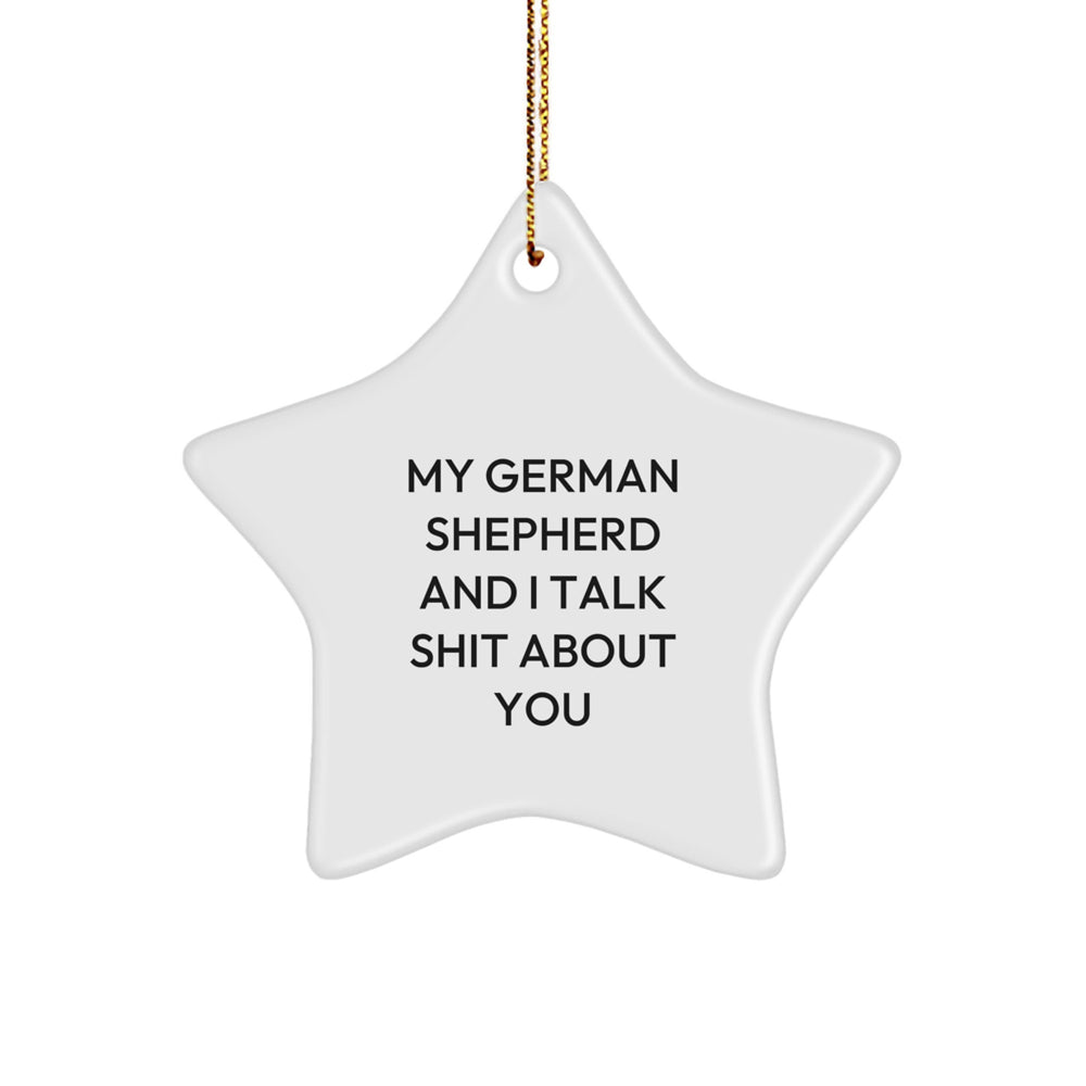 Funny German Shepherd Dog Christmas Unique Gifts from Men, Women, Friends, or Family - Unique Star Ornament for German Shepherd Dog Lovers - Image 1
