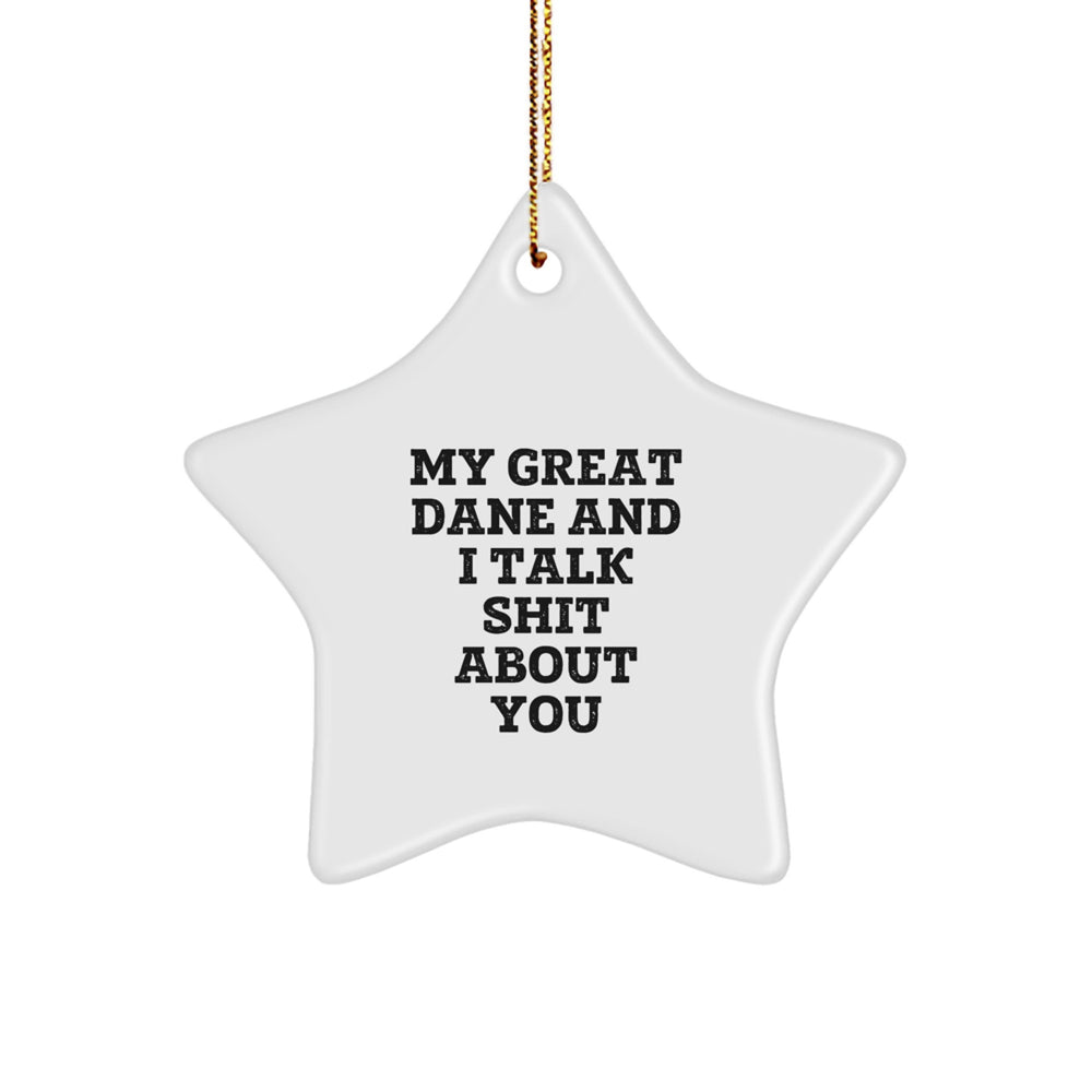 Funny Great Dane Dog Gifts for Friends, Great Dane Dog Christmas Unique Star Ornament from Friends - Image 1