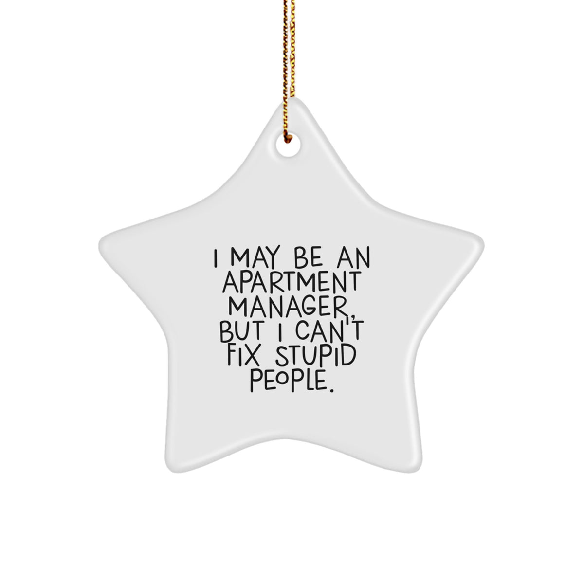 Funny Apartment Manager Christmas Star Ornament Gifts from Friends, Coworkers, or Family - Image 1