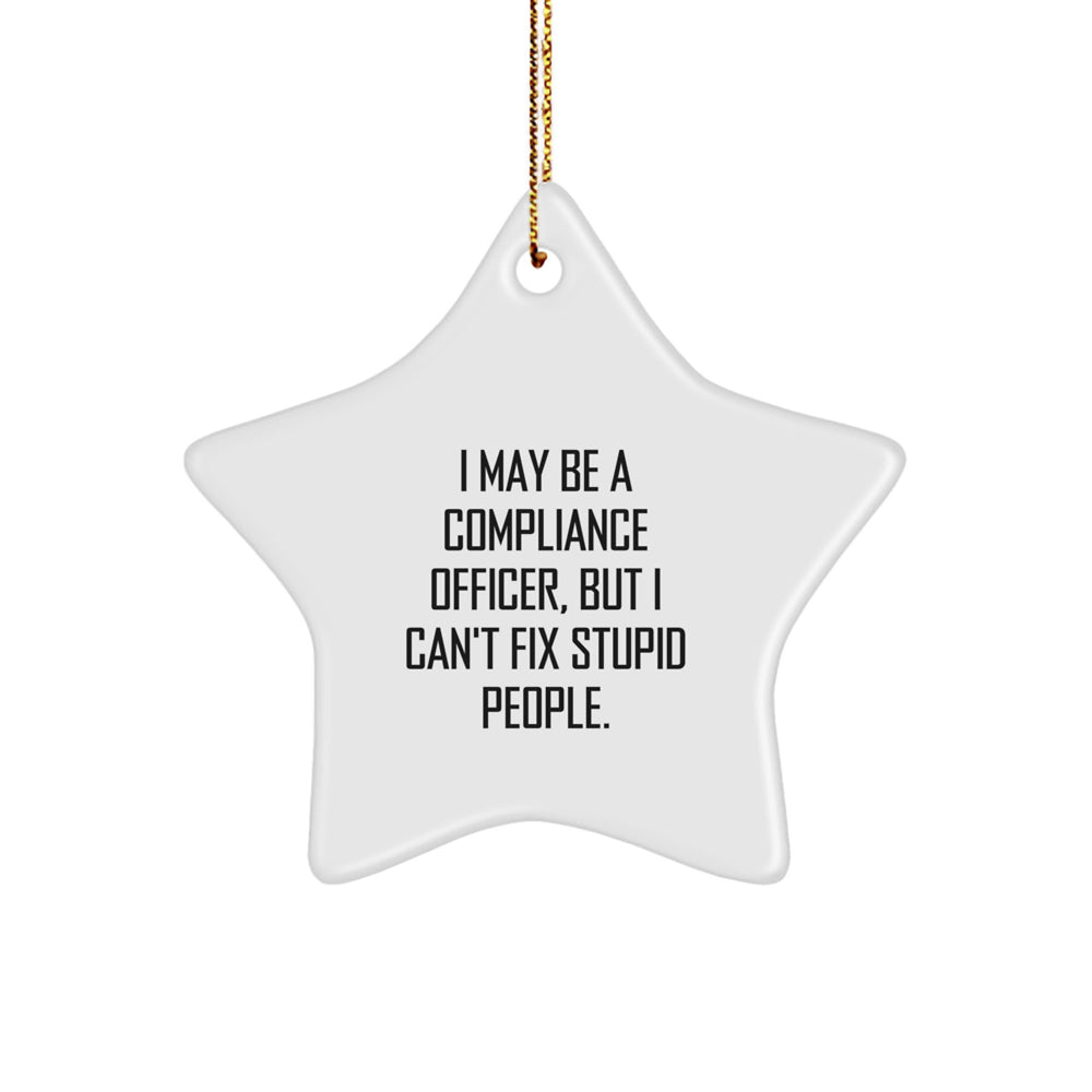 Compliance Officer Christmas Unique Gifts from Friends, Compliance Officer Star Ornament Funny Quote, Gifts for Compliance Officer - Image 1