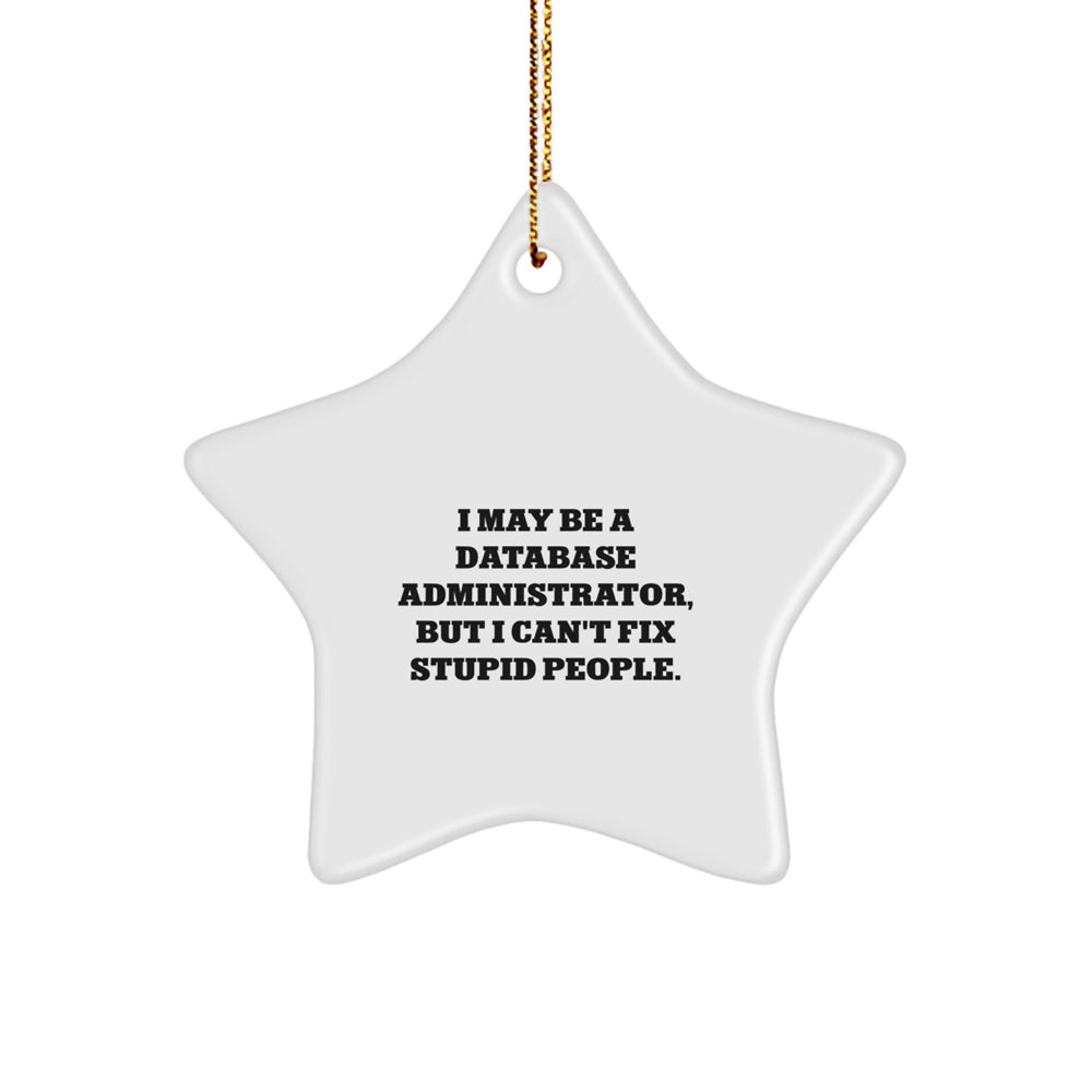Database Administrator Christmas Ornaments, Funny Quote Gifts, Gifts from Men to Friends, Star Shaped MDF Ornaments for Database Administrator's Office - Image 1