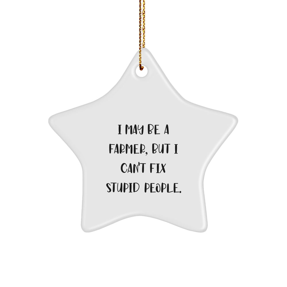 Funny Farmer Star Ornament Gift from Friends at Christmas - Image 1