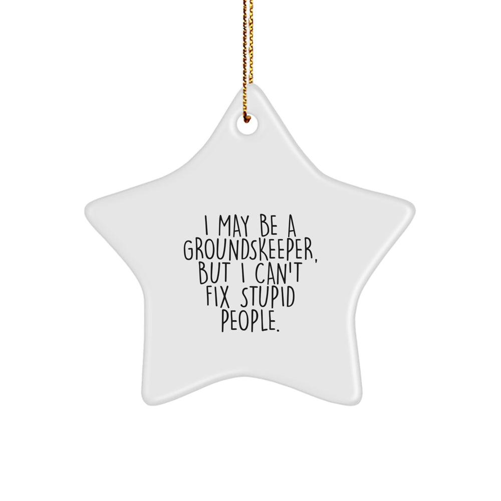 Funny groundskeeper Gifts for Men, groundskeeper Star Ornament, 'I May Be A groundskeeper, But I Can't Fix Stupid People' Christmas Unique Gifts from Friends - Image 1