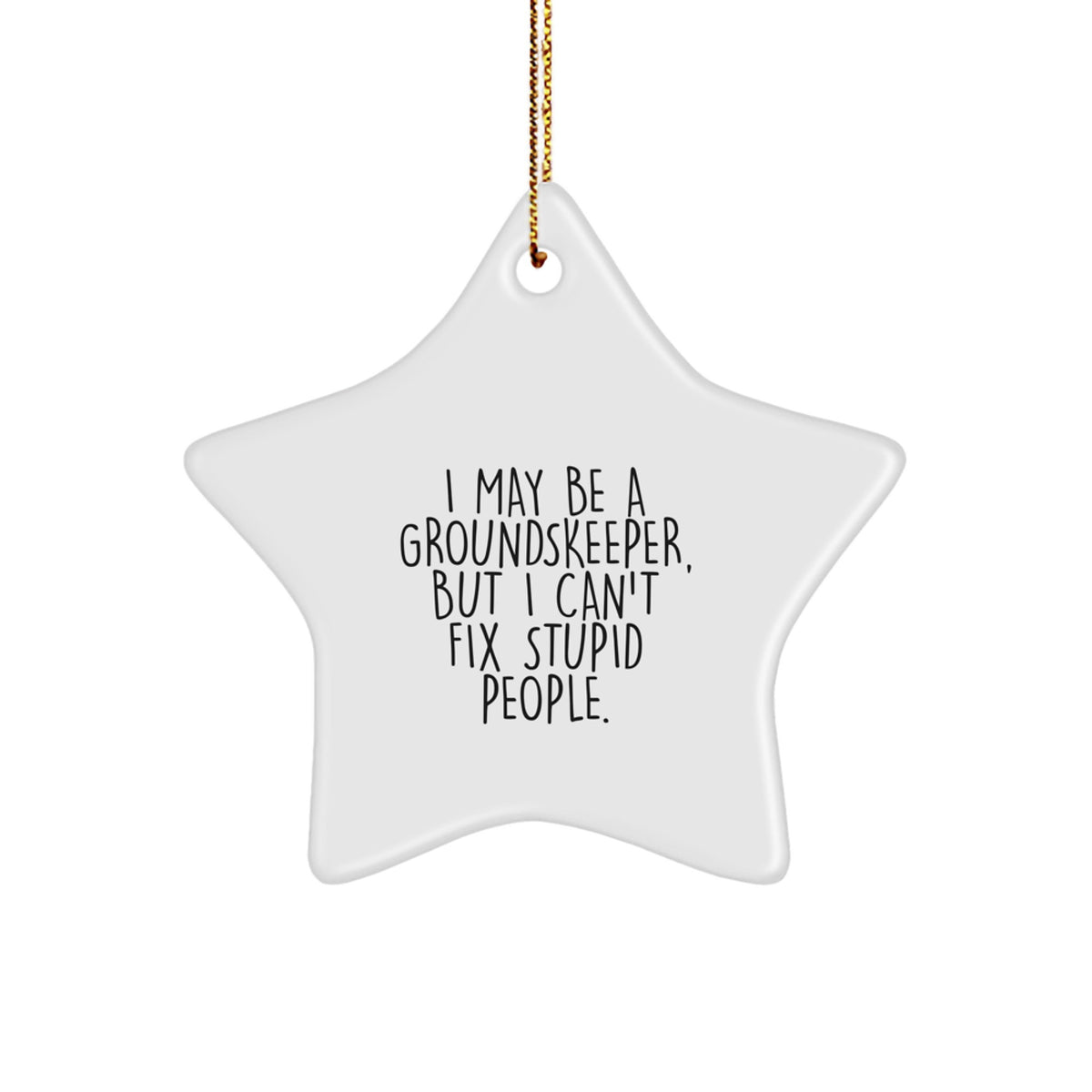 Funny groundskeeper Gifts for Men, groundskeeper Star Ornament, 'I May Be A groundskeeper, But I Can't Fix Stupid People' Christmas Unique Gifts from Friends - Image 1