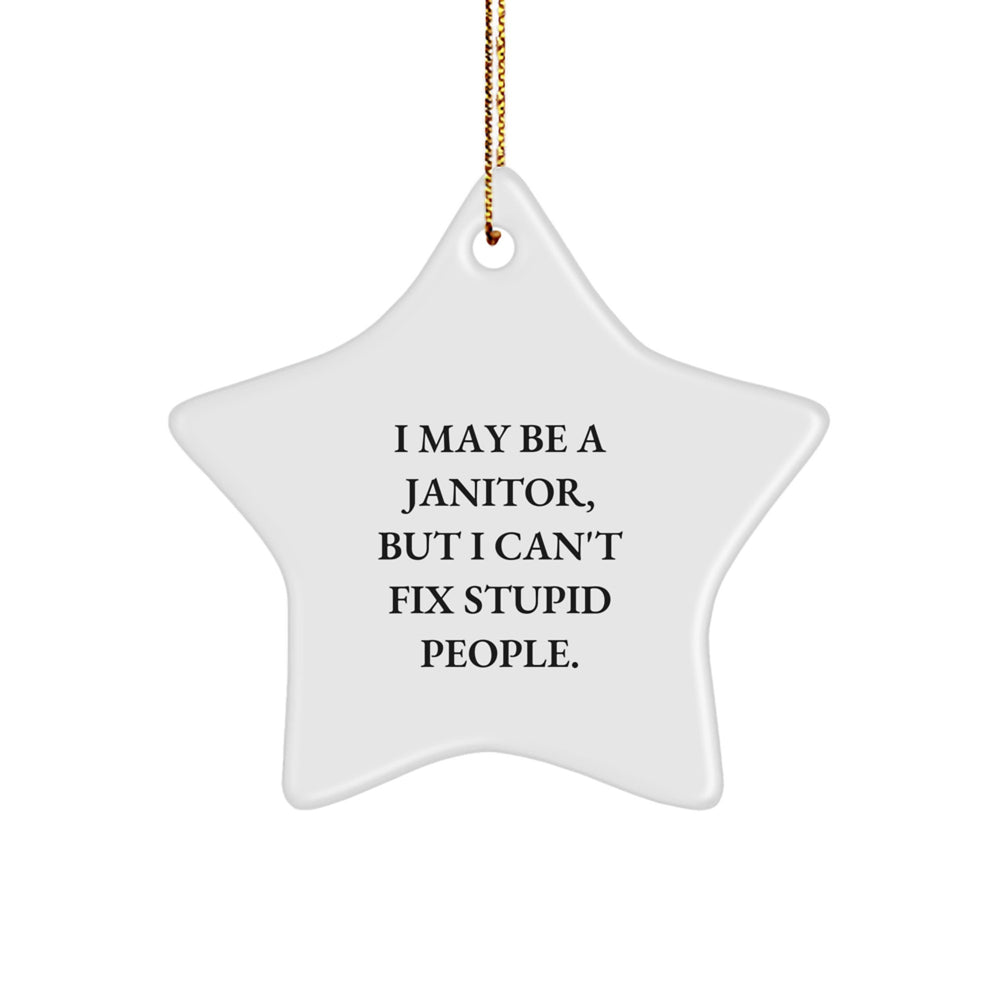 Funny Janitor Gifts from Friends for Janitor Employee Star Ornament Christmas Unique - Image 1
