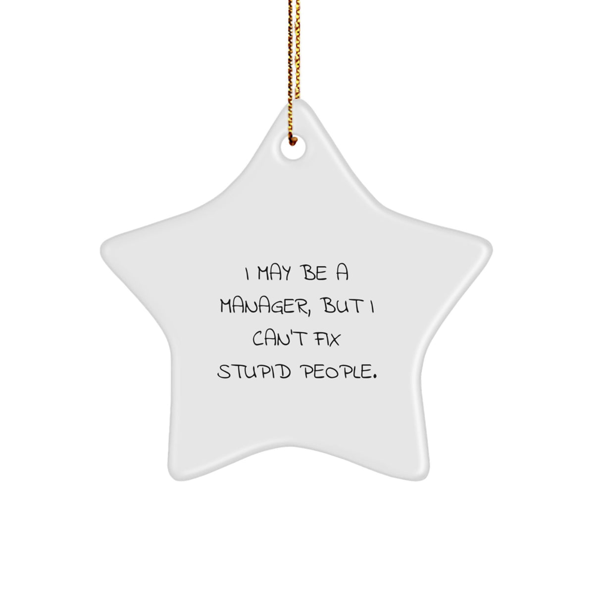 Funny Manager Gifts, Christmas Unique Star Ornament, I May Be A Manager But I Can't Fix Stupid People Gifts from Men to Manager Coworkers - Image 1