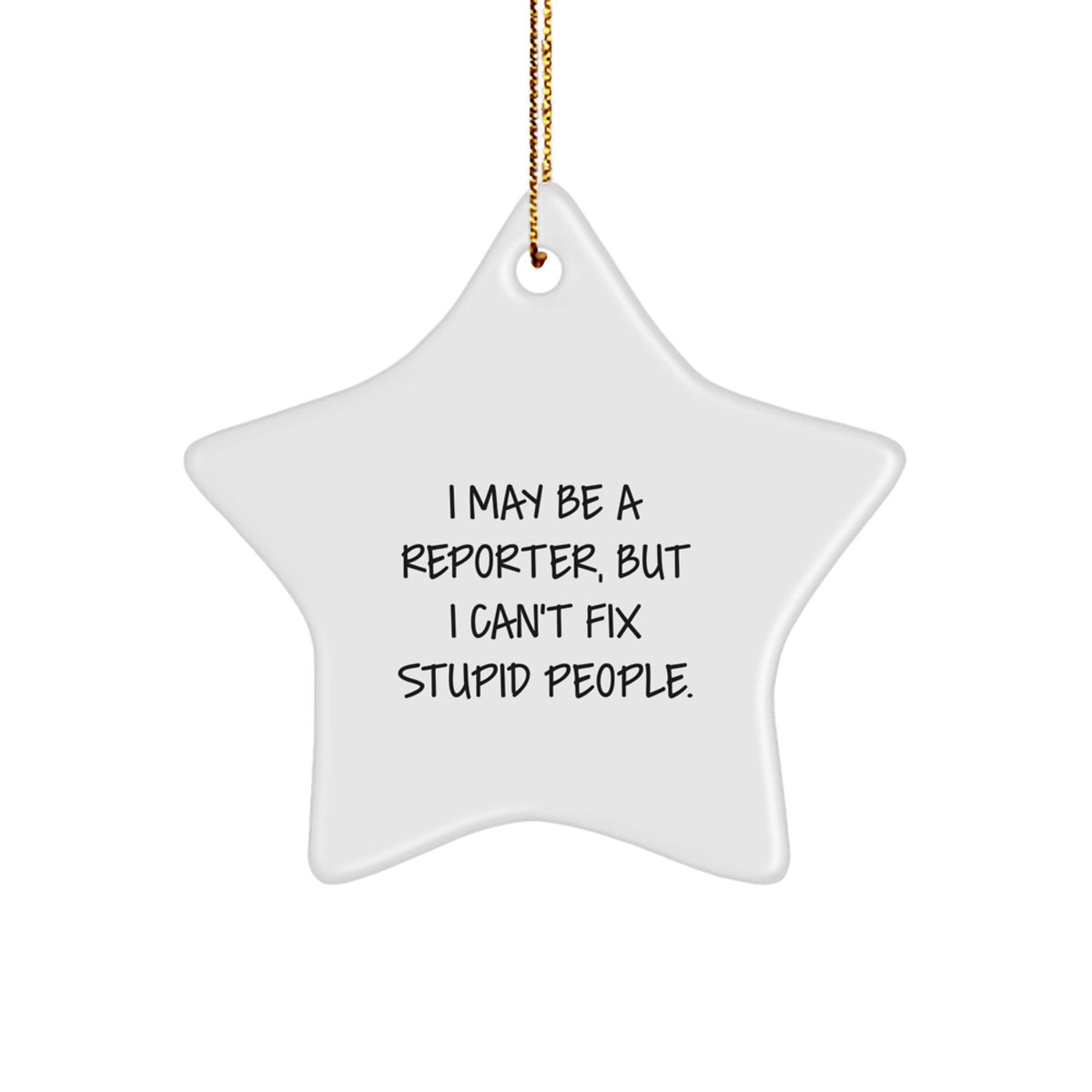 Funny Reporter Star Ornament, Gifts from Friends to Reporter, Christmas Unique Gifts for Reporter - Image 1