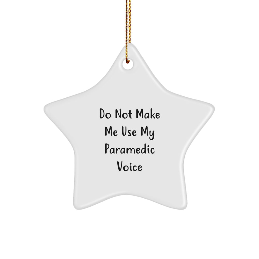 Funny Rescue Worker Gifts from Family for Men - Rescue Worker Star Ornament, Do Not Make Me Use My Rescue Worker Voice Christmas Decor - Image 1