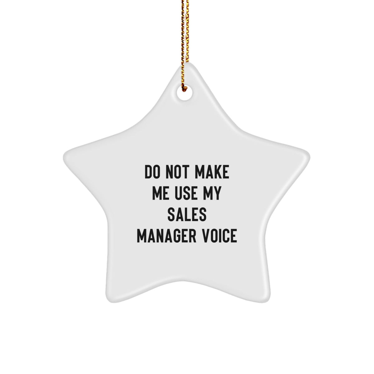 Funny Sales Manager Gifts from Friends, Christmas Unique Star Ornament for Sales Manager, Do Not Make Me Use My Sales Manager Voice - Image 1