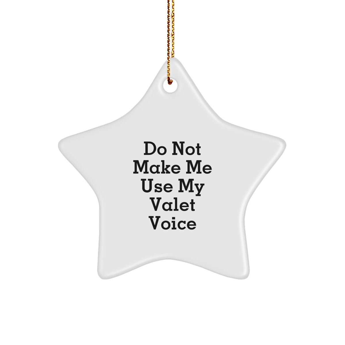 Funny Valet Gifts for Men, Christmas Unique Star Ornament Gifts from Husband, Do Not Make Me Use My Valet Voice - Image 1