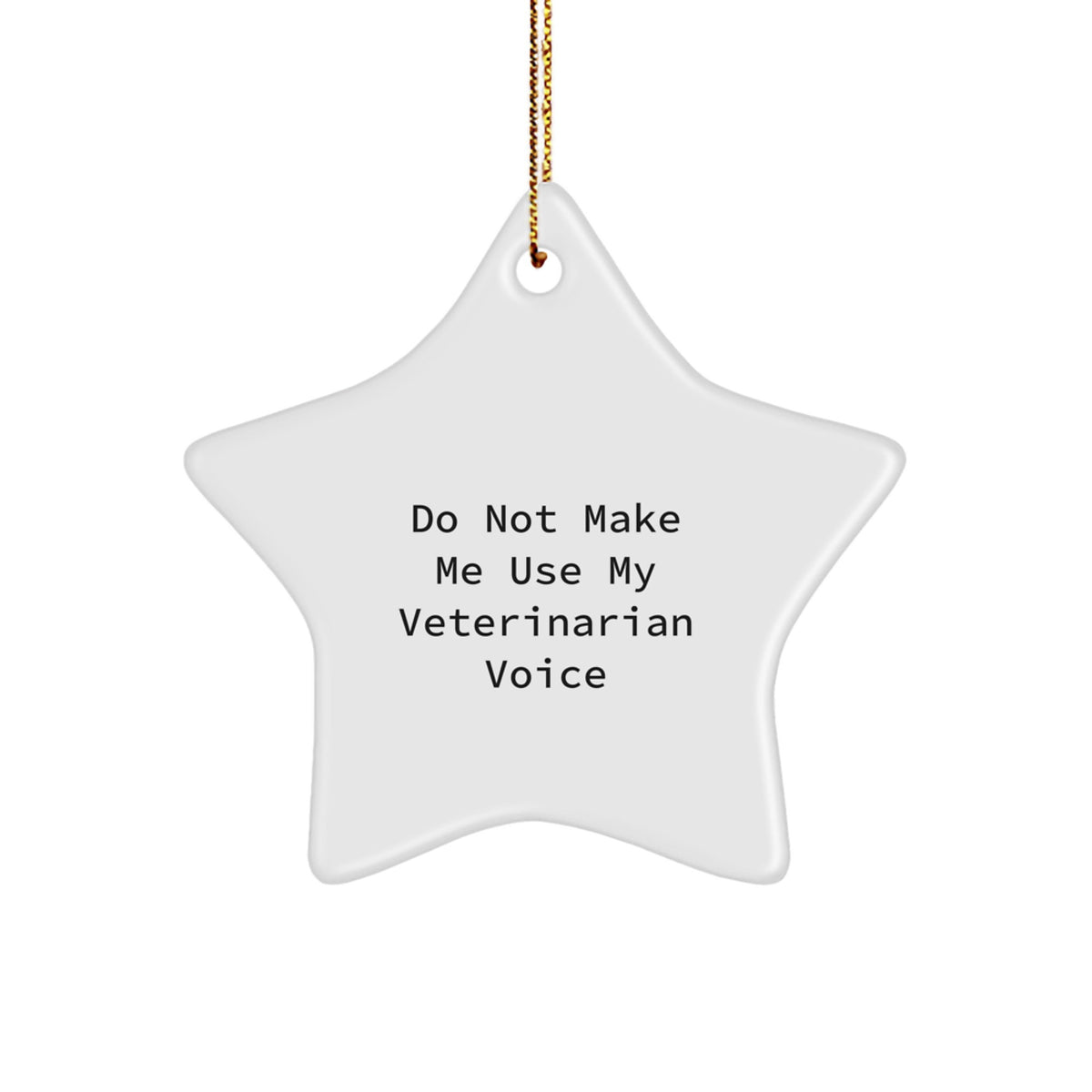 Funny Veterinarian Gifts from Friends, Unique Christmas Star Ornament for Veterinarian Men, Women, or Coworkers who Love Stars and Do Not Make Me Use My Veterinarian Voice - Image 1