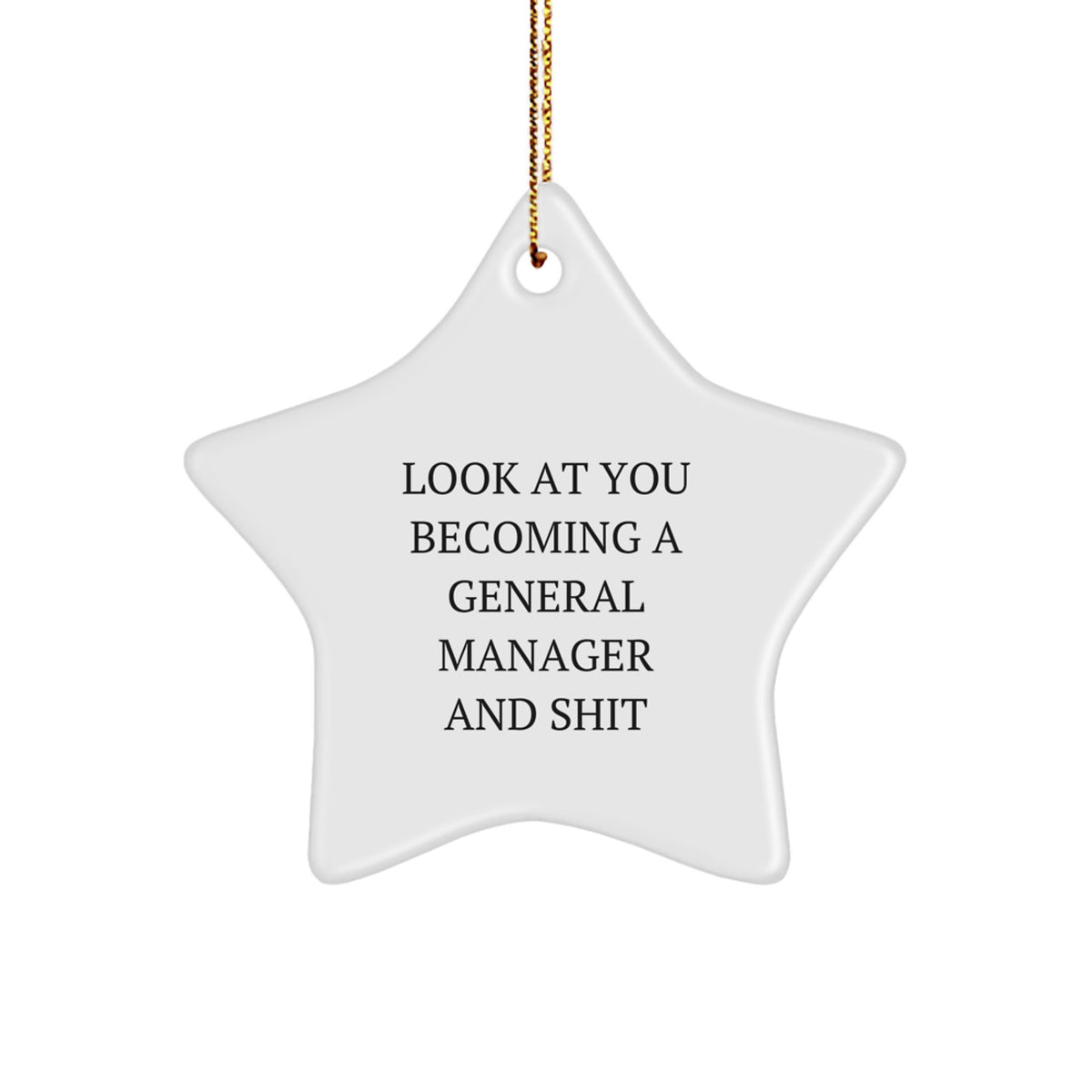 Become a General Manager and Shine Star Ornament, Funny Gift for General Manager Friends, Gifts from Men to General Manager, Perfect for Christmas - Image 1