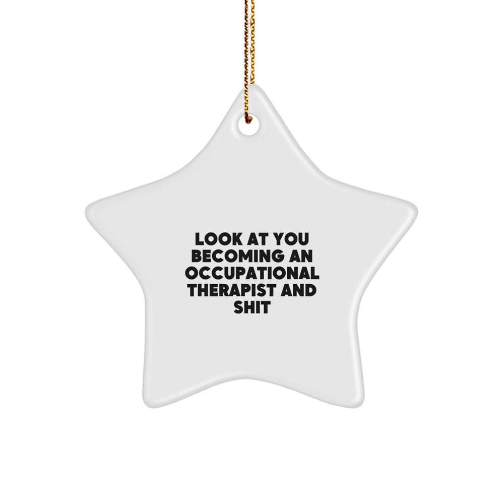 Funny Star Ornament Gifts from Friends for Occupational Therapist, Christmas Unique Decorations, Star Shaped Gifts for Occupational Therapist, Occupations Therapist Star Ornament - Image 1