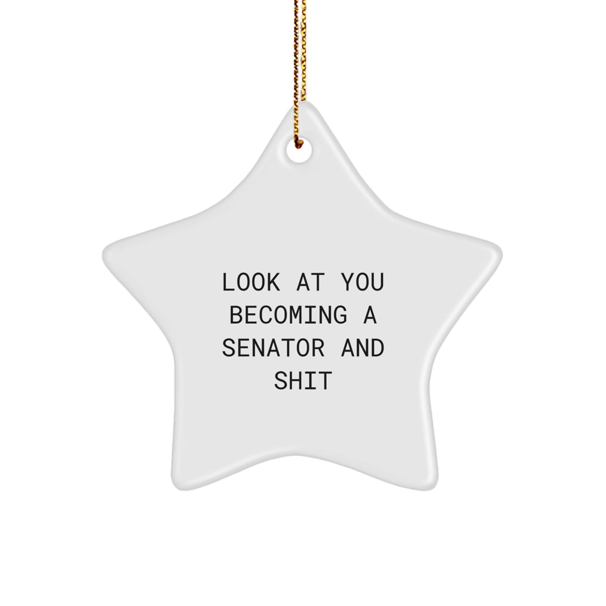 Funny Senator Gifts for Friends, Look At You Becoming A Senator And Shit Star Ornament, Christmas Unique Decorations - Image 1