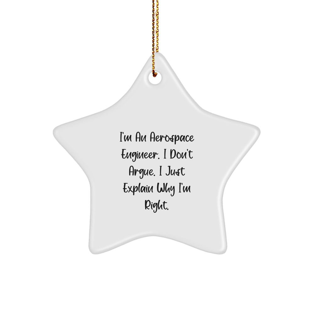 Aerospace Engineer Gifts, Funny Quote, Star Ornament for Christmas Unique Gifts from Friends to Aerospace Engineer Men - Image 1
