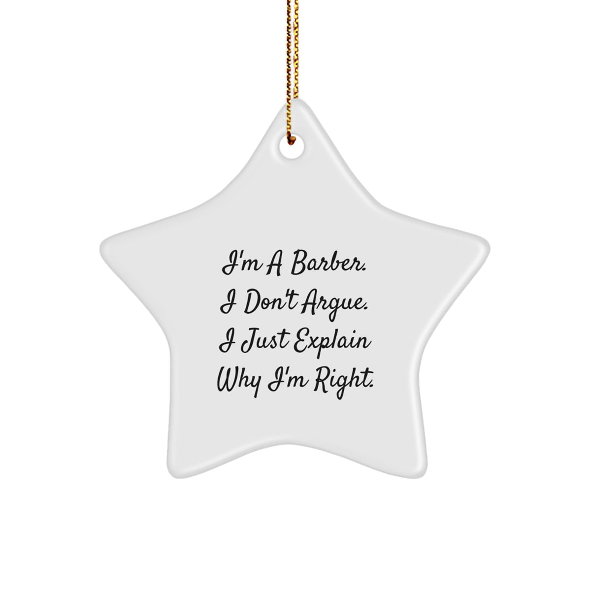 Funny Barber Gifts from Men to Barber, Unique Star Ornament for Barber Friends, Christmas Unique Gifts for Barber - Image 1