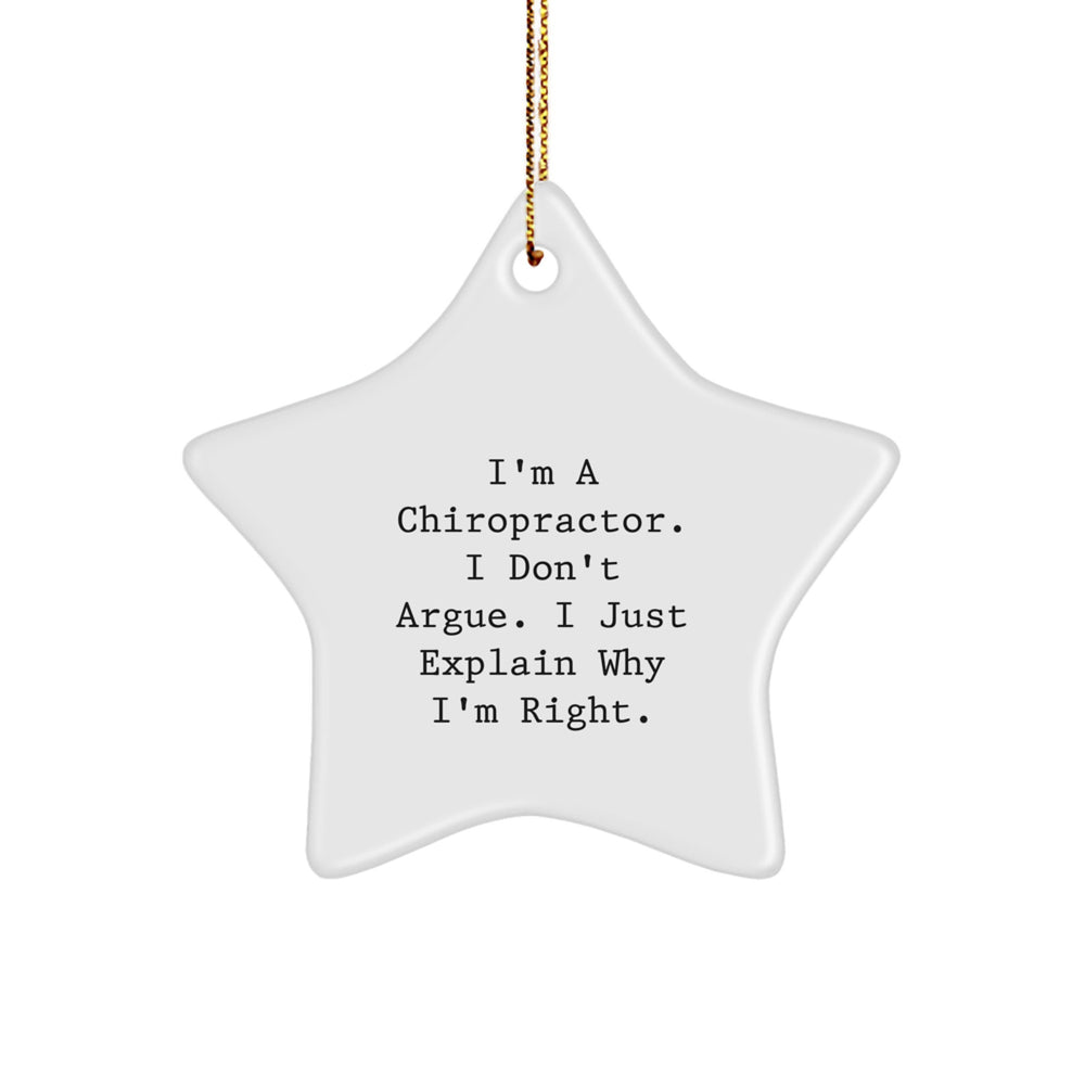 Gifts from Chiropractors, Funny Star Ornament for Chiropractor Friends, Christmas Unique Gifts for Men, Women, Family - Image 1