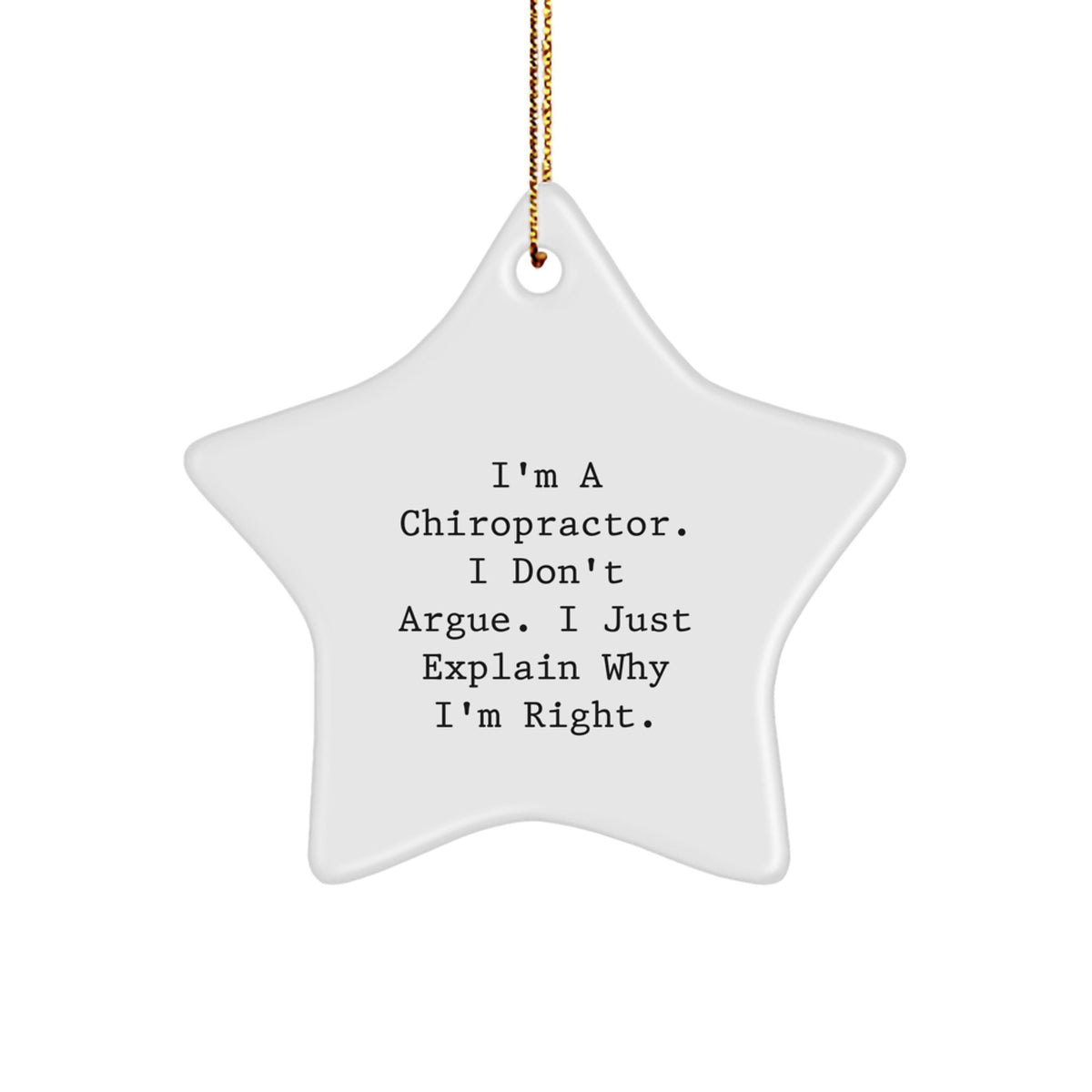 Gifts from Chiropractors, Funny Star Ornament for Chiropractor Friends, Christmas Unique Gifts for Men, Women, Family - Image 1