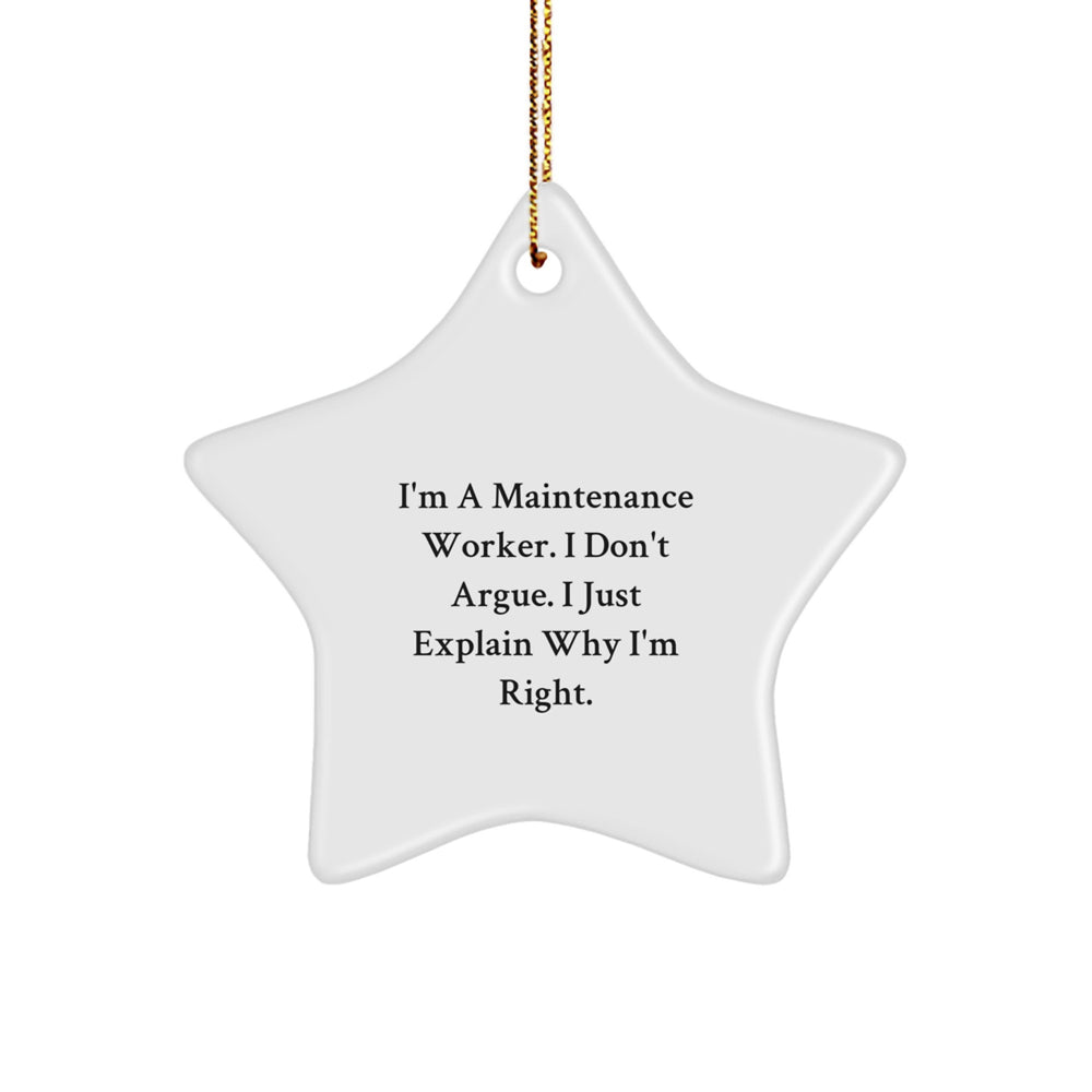 Funny Maintenance Worker Gifts for Men, Star Ornament from Friends for Christmas Unique Decorations - Image 1