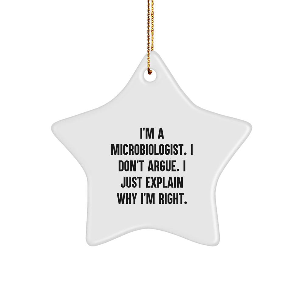 Funny Microbiologist Gifts from Friends for Microbiologist Star Ornament Christmas Unique Gifts, Microbiologist Inspirational Star Ornament, Gifts from Men to Microbiologist - Image 1