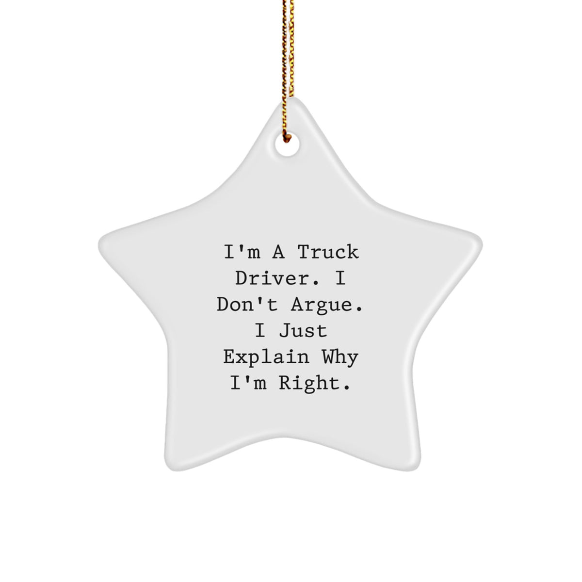 Funny Truck Driver Star Ornament Gifts for Men with Inspirational Quote from Friends - Image 1