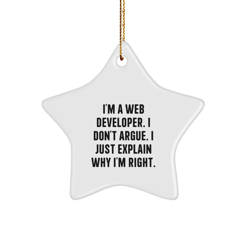 Funny Web Developer Gifts for Men, Unique Christmas Memorable Presents with Star Ornament - Gifts from Friends and Family - Image 1