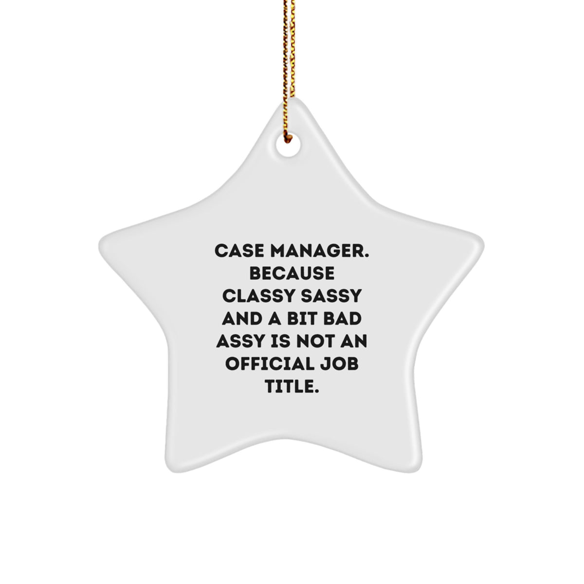 Gifts from Family and Friends for the Sassy Case Manager Star Ornament, Funny Quote on White Star Shaped Christmas Unique Gifts - Image 1