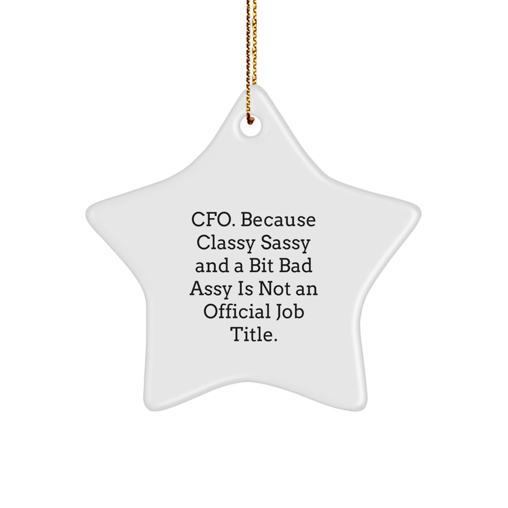 CFO Gifts, Funny Quote, Star Ornament, Christmas Unique Gifts from Friends - Image 1