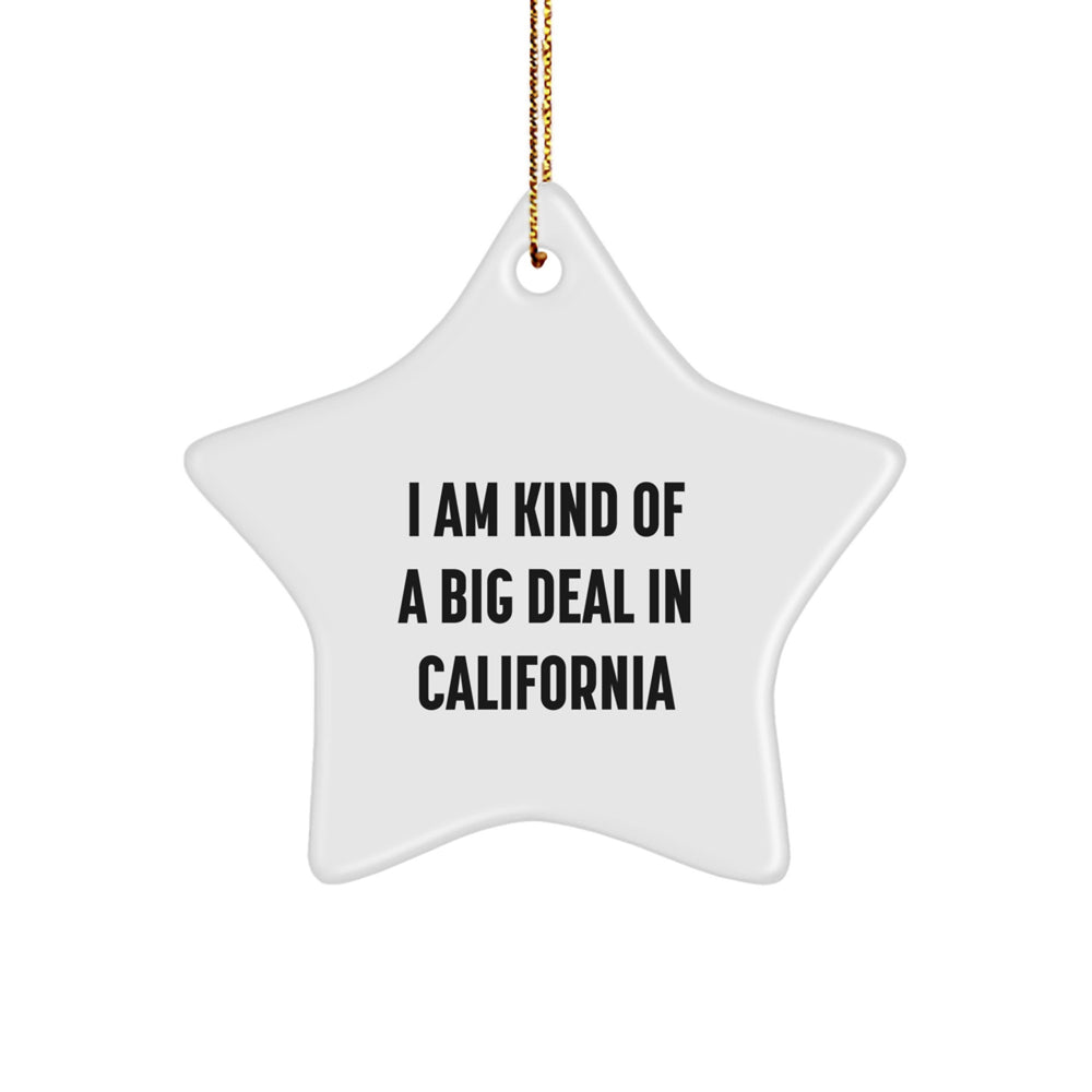 California Star Ornament Funny Gift from Friends for Christmas Men Women Family - Image 1