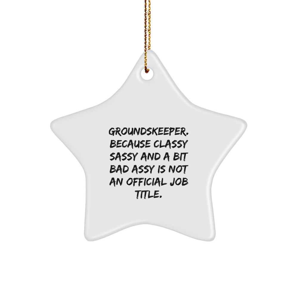 Funny groundskeeper Gifts, Unique Star Ornament for groundskeeper Men, Women, Friends, or Coworkers - Gifts from Family or Friends for groundskeeper, Christmas Unique Gifts - Image 1