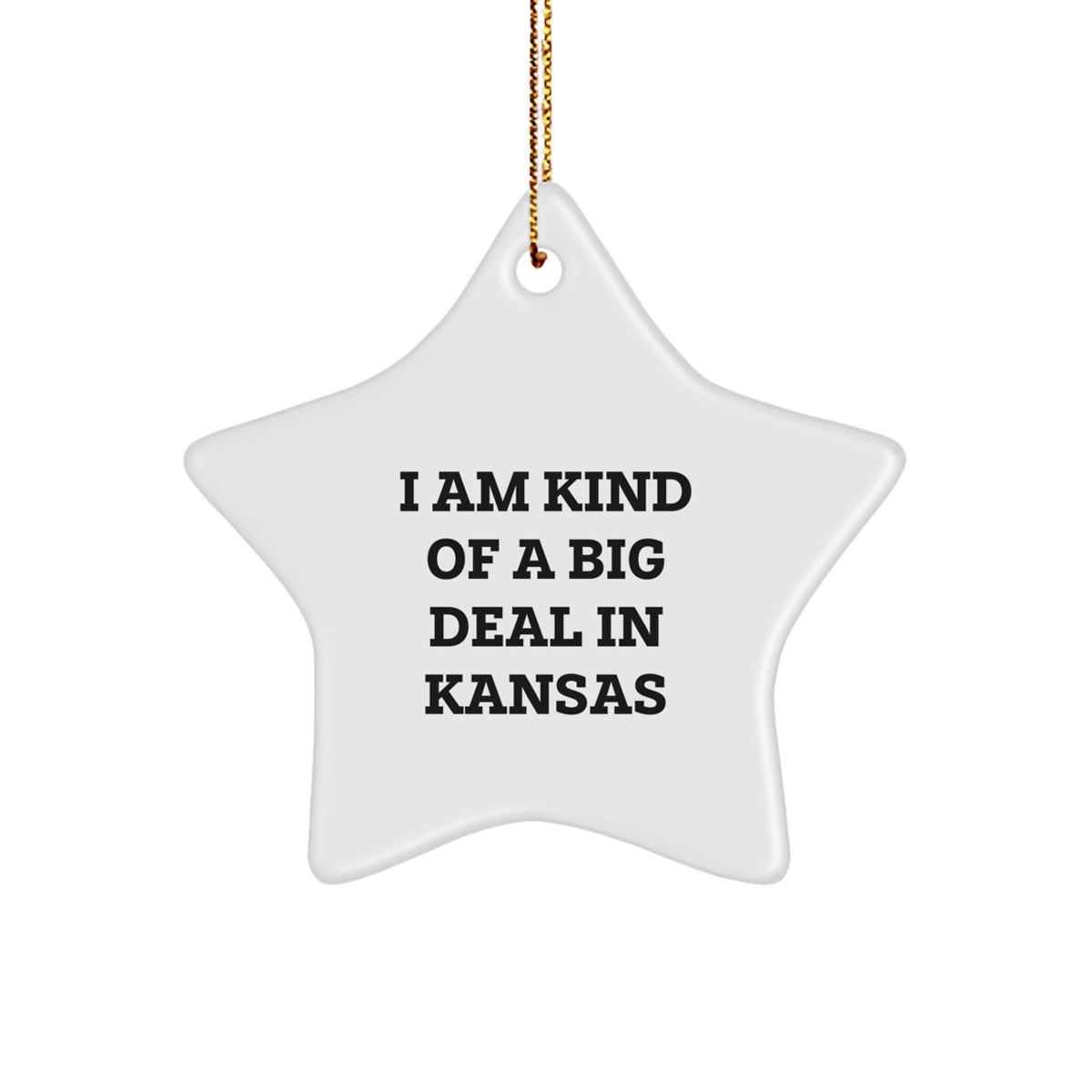 Kansas Star Ornament Gifts from Friends and Family with Humorous Quote 'I Am Kind Of A Prime Selection In Kansas' for Christmas Decorations - Image 1