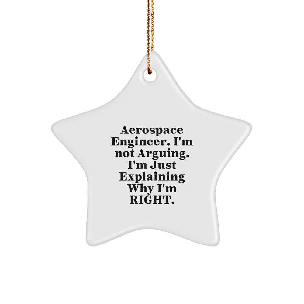Funny Aerospace Engineer Christmas Unique Gifts for Friends and Family with Star Ornament, Gifts from Men and Women, Unique Presents for Aerospace Engineer - Image 1