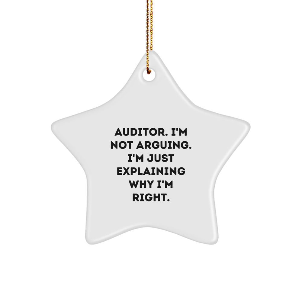Funny Auditor Gifts for Men, Christmas Unique Gifts from Friends for Auditor, Star Ornament Auditor Quote - Image 1