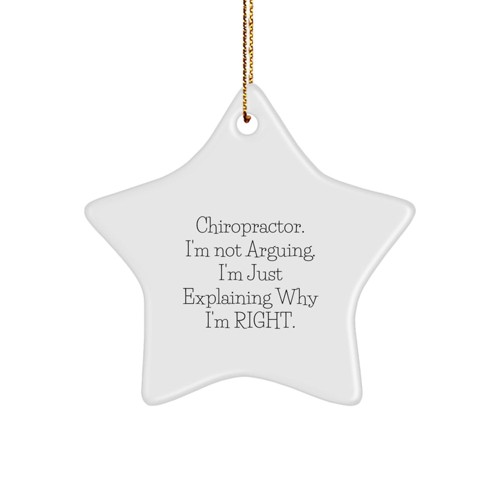 Funny Gifts from Friends for Chiropractor Star Ornament, Chiropractor Appreciation Christmas Unique Gifts - Image 1