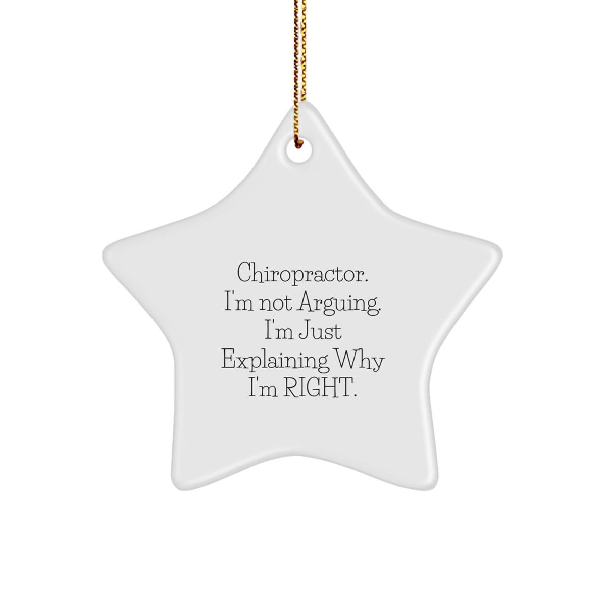 Funny Gifts from Friends for Chiropractor Star Ornament, Chiropractor Appreciation Christmas Unique Gifts - Image 1