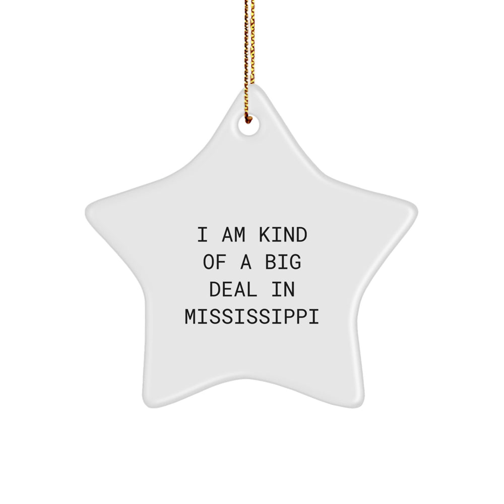 Funny Mississippi Star Ornament Gifts from I Am Kind Of A Prime Selection In Mississippi for Mississippi Friends and Family - Image 1