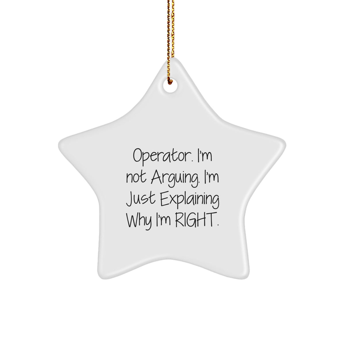 Funny Operator Gifts from Friends and Family, Unique Star Ornament for Operator, Christmas Unique Gifts for Operator, Operator Star Shaped Ornament. - Image 1