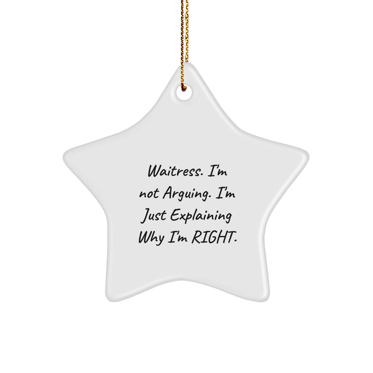 Gifts from Friends to Waitress: Funny Star Ornament, Christmas Unique Gifts - Image 1