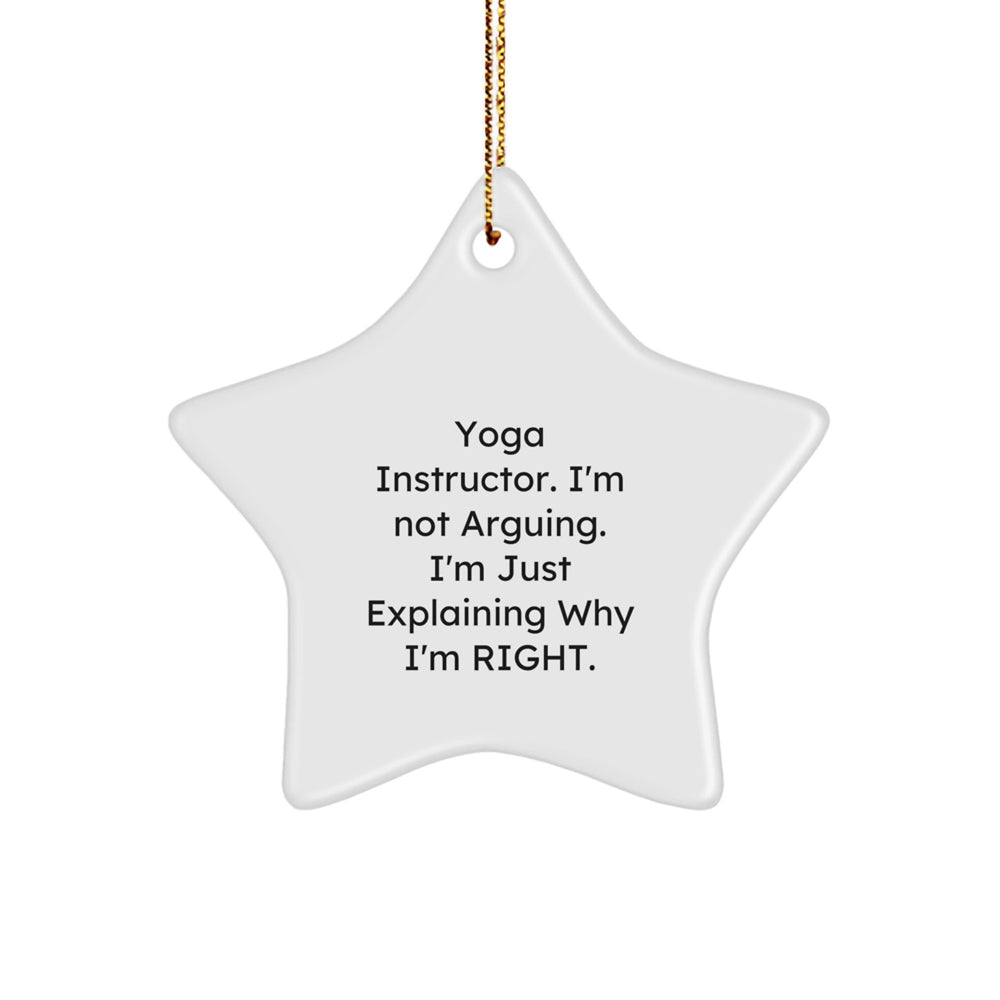 Funny Yoga Instructor Gifts from Men to Friends - Unique Star Ornament for Christmas, Gifts for Yoga Instructor, Inspirational Quote - Image 1