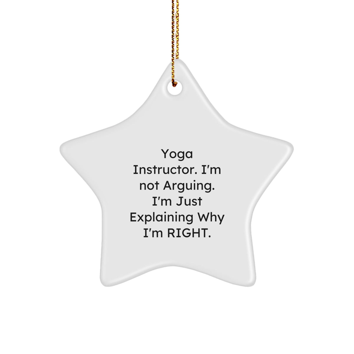 Funny Yoga Instructor Gifts from Men to Friends - Unique Star Ornament for Christmas, Gifts for Yoga Instructor, Inspirational Quote - Image 1