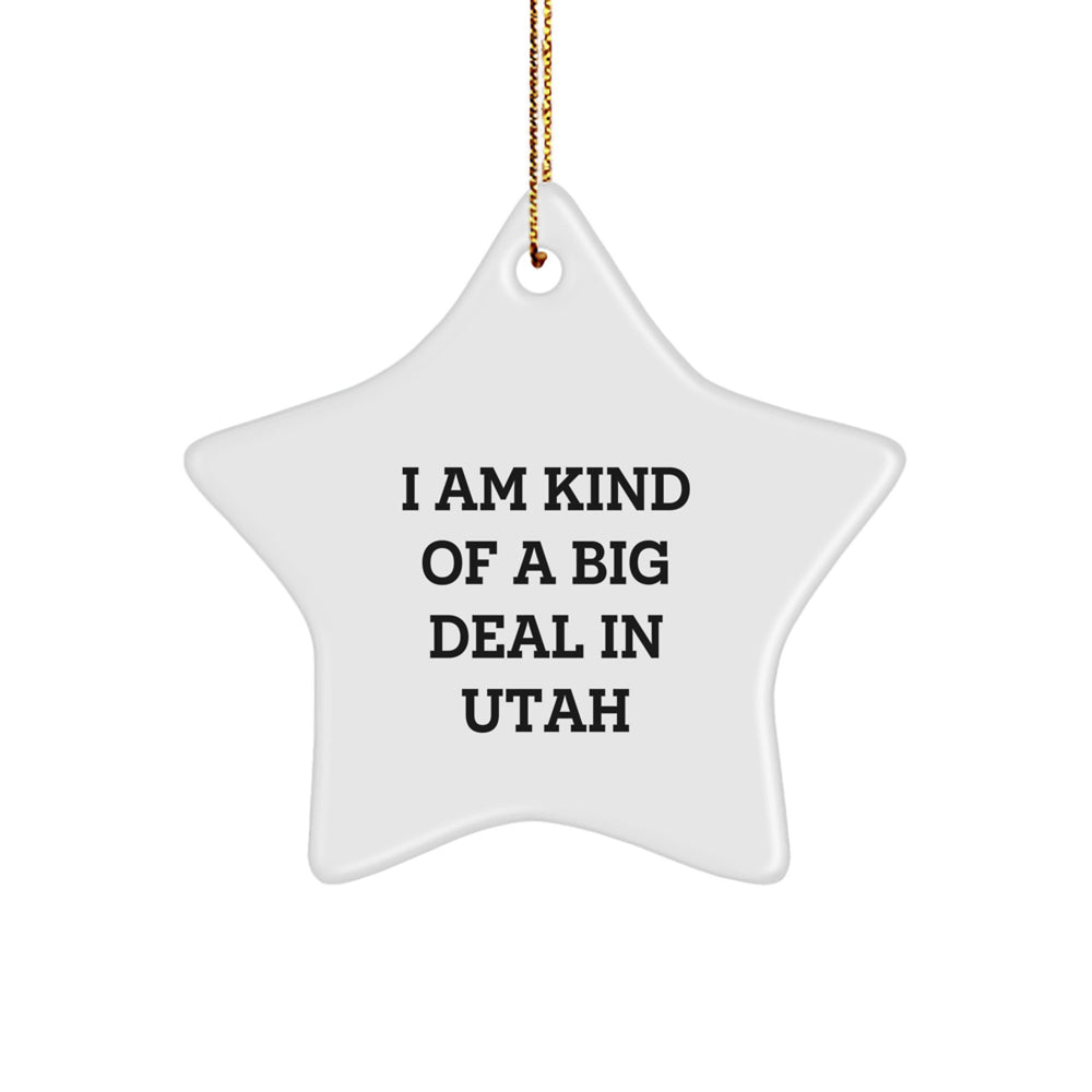 Utah Star Ornament Gifts from I Am Kind Of A Prime Selection In Utah, Funny Quote, Christmas Unique Gifts for Friends, Family, Coworkers, Men, Women - Image 1
